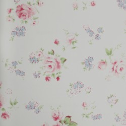 Papel de parede, floral, rosa e azul, fundo bege
